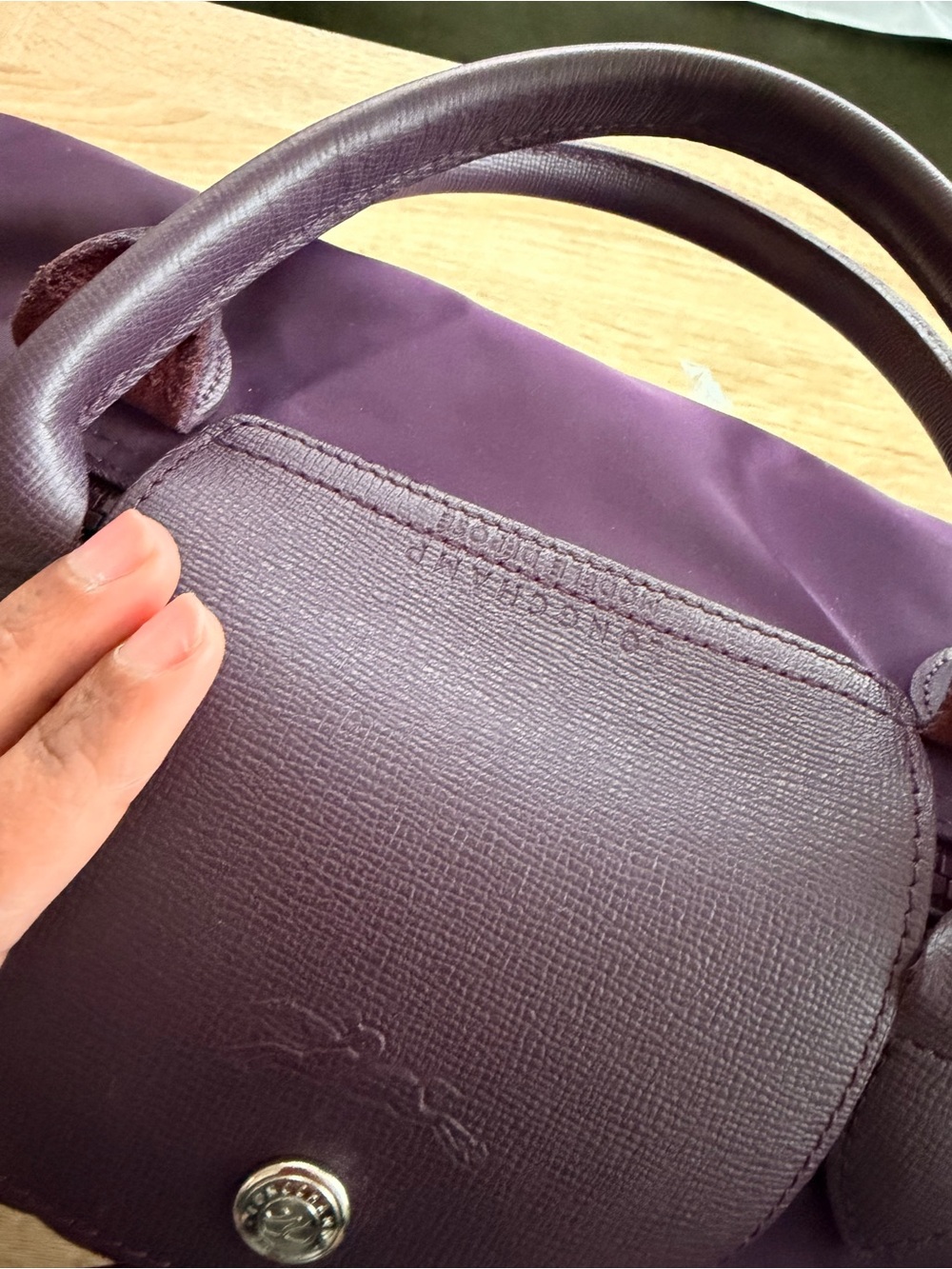 Longchamp Crossbody Le Pliage Nylon Bag - Plum - Picture 4 of 8